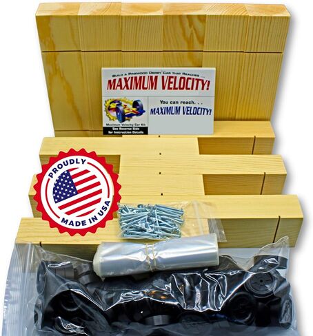 Maximum Velocity Derby Car Kits | Bulk Pack (12) | Pine Block Kits Includes Wheels & Axles | Pinewood Car Kits in Kuwait