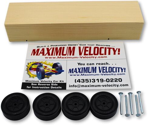 Maximum Velocity Derby Car Kits | Bulk Pack (12) | Pine Block Kits Includes Wheels & Axles | Pinewood Car Kits in Kuwait