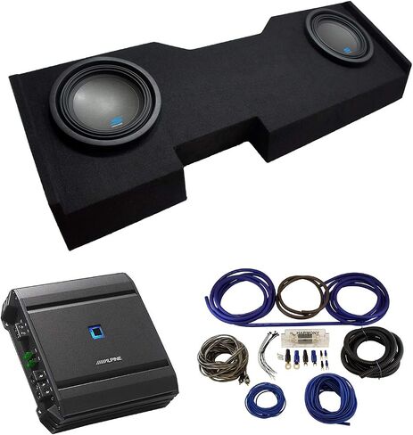 American Sound Connection Compatible with 2014-2018 GMC Sierra Crew Cab Alpine S-W12D4 Type S Car Audio Subwoofer Single 12" Custom Sub Box Enclosure Package in Kuwait