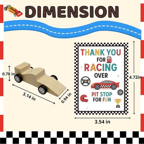 12 Pack Race Car Party Favors DIY Craft Kit – Paint Your Own Wooden Cars in Kuwait