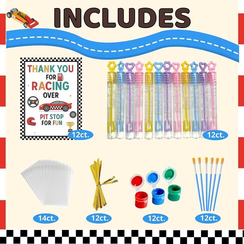 12 Pack Race Car Party Favors DIY Craft Kit – Paint Your Own Wooden Cars in Kuwait