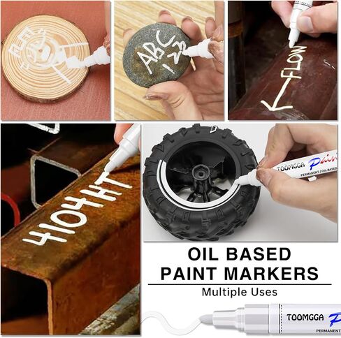 TOOMGGA Paint Pens Permanent Paint Markers, 5 Colors Oil Based Marking Pen in Kuwait