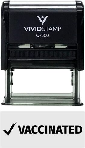 Vivid Stamp Vaccinated (Check) Medical Self-Inking Rubber Stamps (Blue Ink) - Q-200 in Kuwait