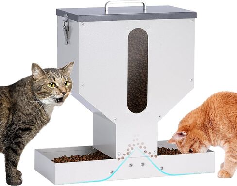 Automatic Cat Feeder 2 Cats Gravity Dual Cat Food Dispenser in Saudi Arabia
