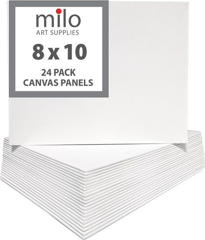 milo Canvas Panel Boards for Painting | 11x14 inches | 24 Pack of Flat Canvas Panels, Primed & Ready to Paint Art Supplies for Acrylic, Oil, Mixed Wet Media, & Pouring, Bulk Painting Party Pack in Saudi Arabia