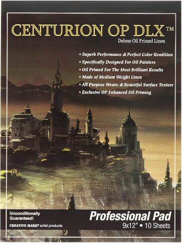 Centurion Artist Canvas Pads for Oil Painting, 11 Ounce Weight, 10 Bleed Proof Sheets, Single 9x12 in in Kuwait