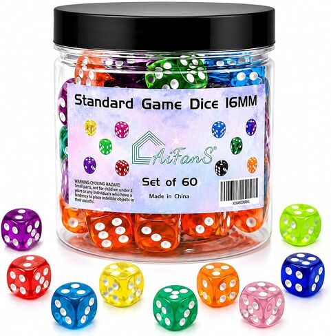 120 Pieces 16MM Dice Set,6 Sided Standard Game Dices,10 Colors in Saudi Arabia