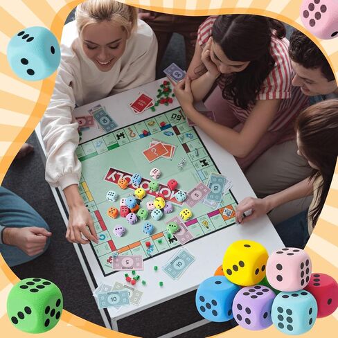 Halloscume 24 Pcs 1.5 Inch Jumbo Foam Dice Colorful Soft EVA, Round, Round in Kuwait