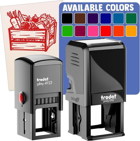 Wooden Vegetable Crate from The Garden Self-Inking Rubber Stamp Ink Stamper - 1 Inch Small - Black Ink in Kuwait