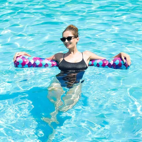 Inflatable Swimming Pool Noodles, 2 Pack Fabric Covered Curved Swimming Pool Floats, Pool Noodles Floats with Premium Buoyancy for Adults, Swim Noodles for Summer Water Party Beach Lake in Kuwait