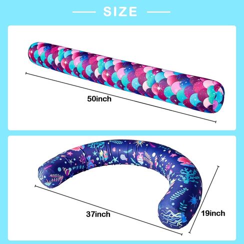Inflatable Swimming Pool Noodles, 2 Pack Fabric Covered Curved Swimming Pool Floats, Pool Noodles Floats with Premium Buoyancy for Adults, Swim Noodles for Summer Water Party Beach Lake in Kuwait