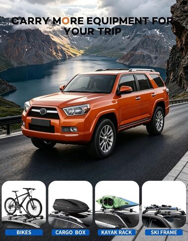 Roof Rack Cross Bars Compatible with Toyota 4Runner 2010-2024, Heavy Duty 220lb Aluminum Crossbars Rooftop Cargo Bag Kayak Bike Luggage Snowboard Skiboard Carrier in Kuwait