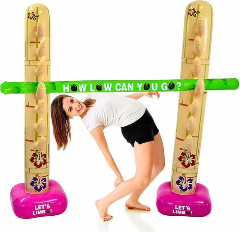 4E's Novelty Summer Inflatable Limbo Game Party Game for Kids Boys Girls Adults Tropical Inflatable Decoration for Indoor Outdoor Bithday Beach Pool Tropical Luau Backyard Game in Kuwait