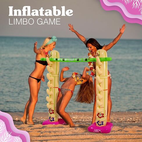 4E's Novelty Summer Inflatable Limbo Game Party Game for Kids Boys Girls Adults Tropical Inflatable Decoration for Indoor Outdoor Bithday Beach Pool Tropical Luau Backyard Game in Kuwait