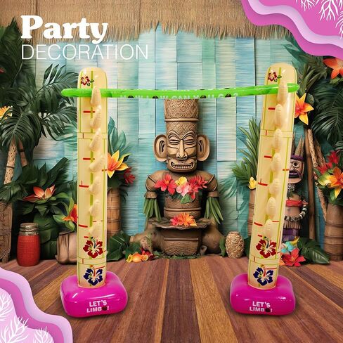 4E's Novelty Summer Inflatable Limbo Game Party Game for Kids Boys Girls Adults Tropical Inflatable Decoration for Indoor Outdoor Bithday Beach Pool Tropical Luau Backyard Game in Kuwait