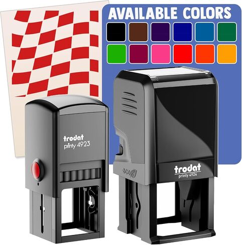 Waving Racing Checkered Flag Pattern Self-Inking Rubber Stamp Ink Stamper - 1 Inch Small - Black Ink in Kuwait