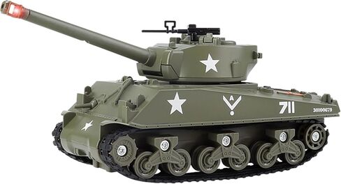 Diecast Sherman M4 Tank Toy, Smoke Spray, Light and Sound, Pull-Back in Kuwait
