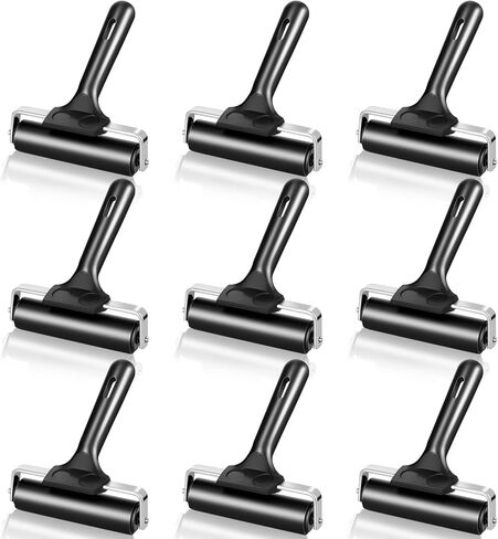 DERTE 6 Pack 4 Inch Rubber Brayer Roller Hard Rubber Rollers in Saudi Arabia