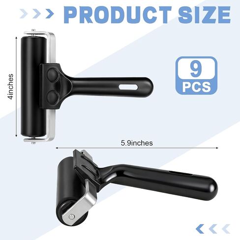 DERTE 6 Pack 4 Inch Rubber Brayer Roller Hard Rubber Rollers in Saudi Arabia