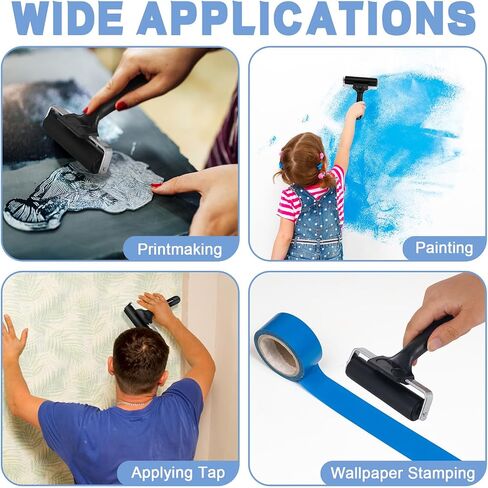 DERTE 6 Pack 4 Inch Rubber Brayer Roller Hard Rubber Rollers in Saudi Arabia