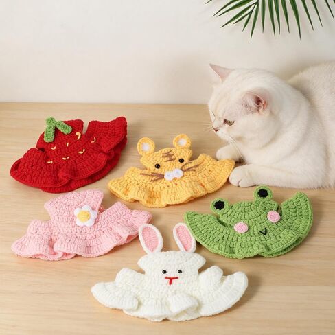 5 PCS Cat Hat, Cute Knitted Cats Hats Dog Hats Cotton & Soft in Kuwait