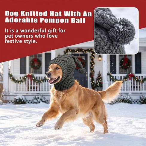 Knitted Dog Hat, Dog Calming Hoodie, Ear Muffs Noise Protection in Kuwait