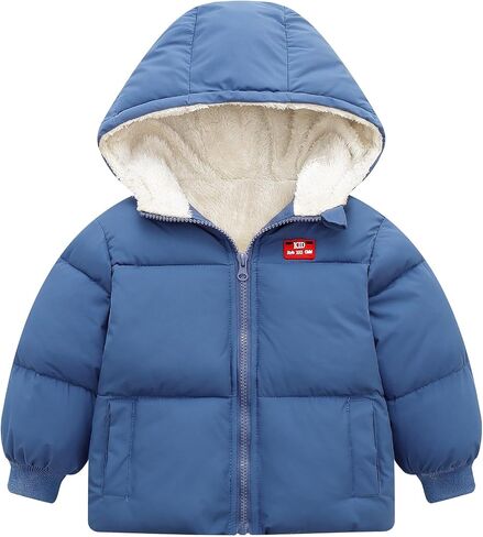 UNICOMIDEA Baby Hooded Puffer Jacket,Fleece Lined Winter Coat 12M-5T in Kuwait