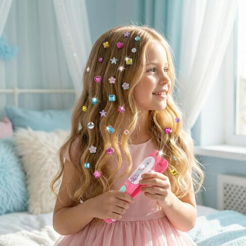 2026 Hair Gem Stamp Set, sparkling reusable hair gems, bday gift for girls. in Kuwait