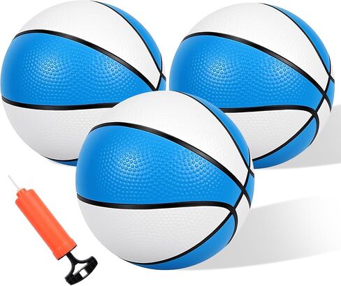 Mini Basketballs, 3 Pack 6" Inch Small Basketball Set with Pump Over The Door Mini Hoop Basketball Replacements Toy Basketball for Toddlers, Kids, Teenagers, for Pool, Indoors, Outdoors in Kuwait