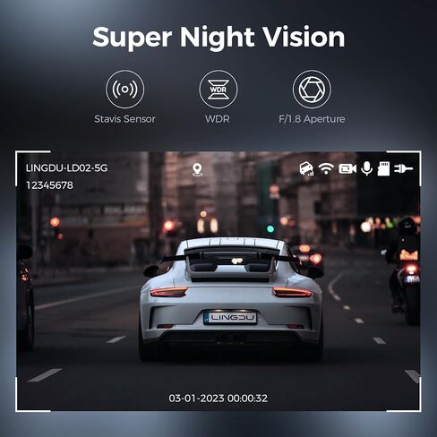 LINGDU D100 Smart Dash Cam for Cars, 2K Dash Cam with GPS WI-FI, Car Camera with 0.96" LCD Display, Night Vision, WDR, Parking Mode, Loop Recording, G-Sensor, 150° Wide Angle in Saudi Arabia