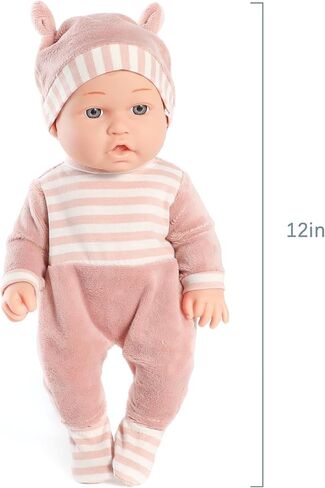 Enjoyin 12'' Baby Doll Playset with Washable Doll Accessories Includes Carrier Bassinet Bed, Pacifier, Blanket, and Pillow, First Baby Dolls for Toddlers 36 Months and Up in Kuwait