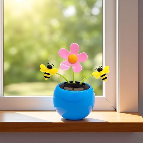 Solar Dancing Flower Automotive Ornament Swinging Animated Dancer Toy Car Dashboard Decor Suncatchers Solar Apple Blossom Bobblehead Windowsill Decoration for Car Home Decor in Kuwait