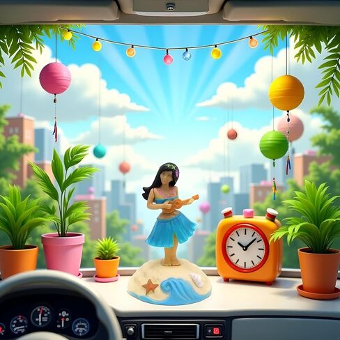 Solar Powered Dancing Figures Decoration - Solar Shaking Head Ornaments Hula Girl - Solar Powered Car Dashboard Interior Decoration Desktop Ornaments Shaking Head Figure Ornament in Saudi Arabia
