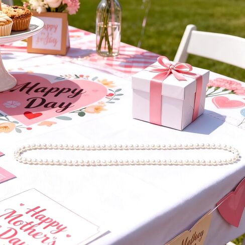 WEOXPR White Faux Pearl Bead Necklaces Bulk,Mardi Gras Beads Necklace,32 Inch Faux Pearl Necklaces for Women,Party Decorations Necklace in Kuwait