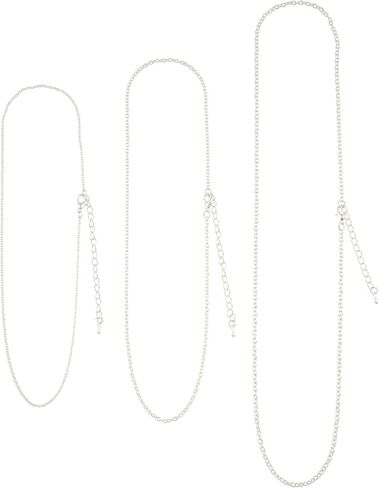 Bead Landing Silver Plated Cable Necklace Set 3pc in Kuwait
