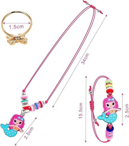 Faburo 30pcs Kids Jewelry for Girls, 10 Necklaces, 10 Rings, 10 Bracelets in Kuwait