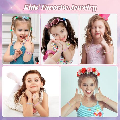 Faburo 30pcs Kids Jewelry for Girls, 10 Necklaces, 10 Rings, 10 Bracelets in Kuwait