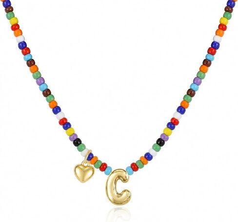 Colorful Initial Necklaces Fashion Stuff 18K Gold Plated Letter A-Z in Kuwait