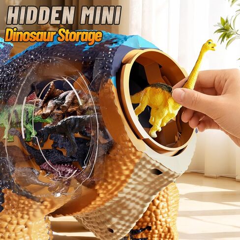 PEADUCK 24" Large Dinosaur Toys for Kids 3-5, Big Dinosaur with 10+ Belly Storage, Tyrannosaurus Dinosaur with Mist Spray, Light and Sound, Birthday Gifts for 3 4 5 6 7 8 Years Boys Girls in Kuwait