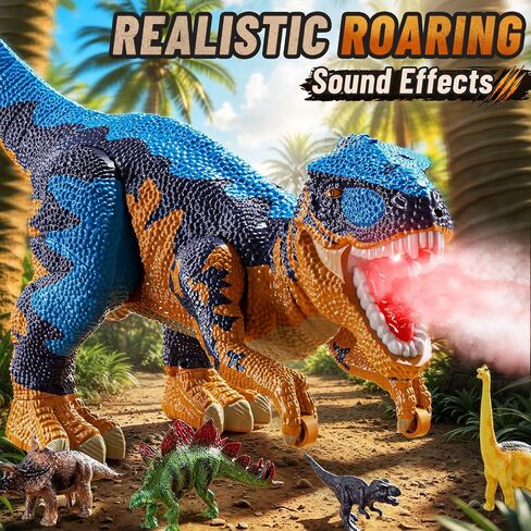 PEADUCK 24" Large Dinosaur Toys for Kids 3-5, Big Dinosaur with 10+ Belly Storage, Tyrannosaurus Dinosaur with Mist Spray, Light and Sound, Birthday Gifts for 3 4 5 6 7 8 Years Boys Girls in Kuwait