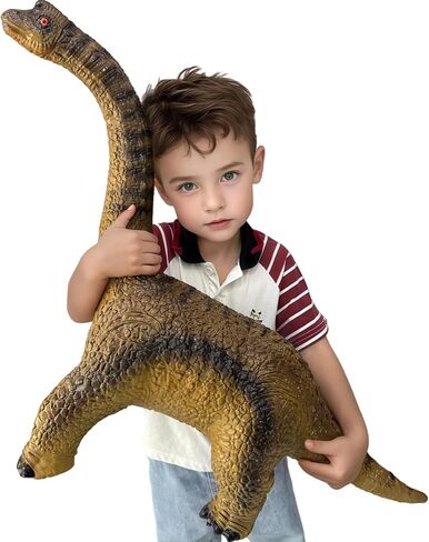 YONGJULE Big Brachiosaurus 32 inch, Soft Dinosaur Toys for Kids 3-5, Large Inflatable Dinosaur Toys for Boys Girls, Realistic Dinosaur Figures Gifts (Green) in Kuwait