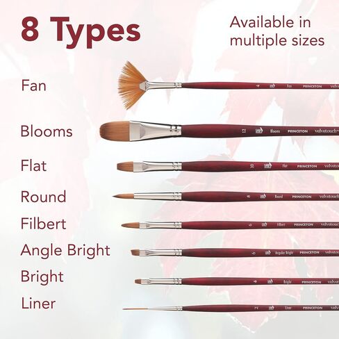Princeton Velvetouch Artiste, Mixed-Media Brush for Acrylic, Watercolor & Oil, Series 3900 Long Handle Filbert 4 (PB3900FB4) in Saudi Arabia