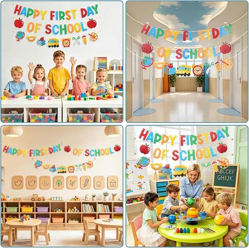 Happy First Day of School Banner Pre-Strung Glitter Classroom Decor in Kuwait