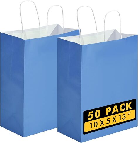 RACETOP Small Brown Kraft Paper Bags 100 Pack 5.8x3.2x8.25 in with Handles in Kuwait