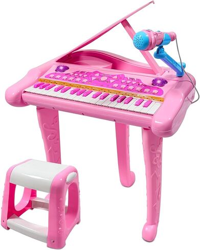 Dollox Keyboard Piano for Kids, Toddler Piano Toys 37 Keys Kid Musical Instruments Electric Keyboard Baby Pianos for Beginners Mini Music Toy with Stool, Birthday Gift for Age 3 4 5 6 Years Old in Saudi Arabia