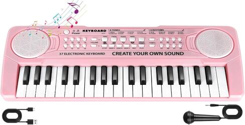 Kid Toddler Toy Piano Keyboard, 37 Keys Pianos Music Toys with Microphone in Kuwait