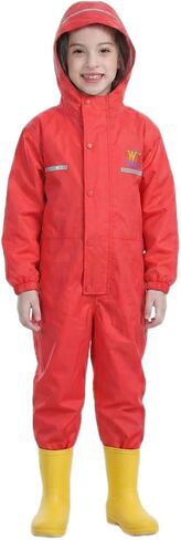 JiAmy Toddler One Piece Rain Suit Kids Rain Poncho Waterproof Muddy Buddy Rain Jacket Full Body Raincoat in Saudi Arabia