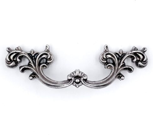 JETLAND French Provincial Drawer Pulls - 6-Pack, Aged Silver, 2-1/2" Hole Centers, Vintage Shabby Chic Pulls for Dresser Nightstand Cabinet, PW1619OS64 in Kuwait