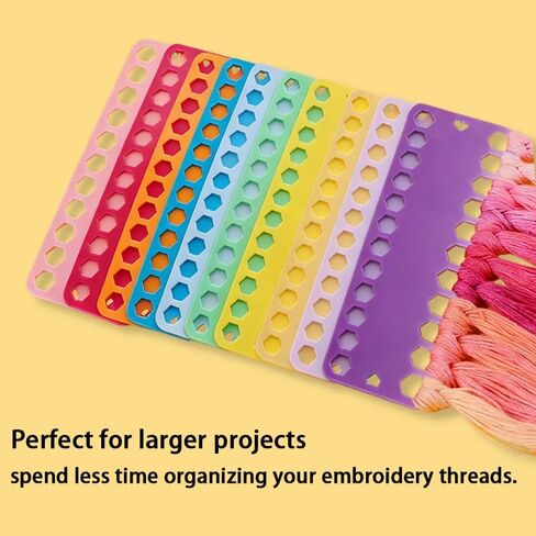20PCS Embroidery Floss Organizer Set, 10 Color Plastic Floss Bobbins with 20-Hole Floss Cards & Labels, Cross Stitch Thread Storage for Craft DIY Embroidery in Saudi Arabia