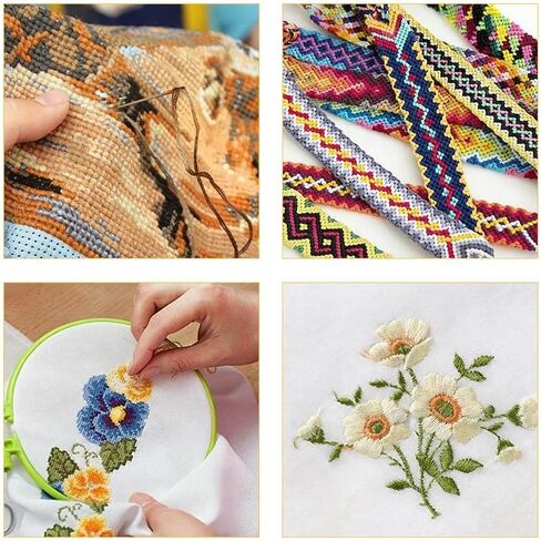 20PCS Embroidery Floss Organizer Set, 10 Color Plastic Floss Bobbins with 20-Hole Floss Cards & Labels, Cross Stitch Thread Storage for Craft DIY Embroidery in Saudi Arabia